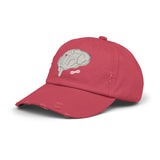 Unisex Distressed Cap with Brain and AVM Design - Perfect for Science Lovers
