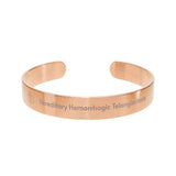 HHT Medic Alert | Bangle Engraved Cuff Bracelet — Personalized Inspirational Message