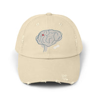 Unisex Distressed Cap with Brain and AVM Design - Perfect for Science Lovers