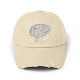 Unisex Distressed Cap with Brain and AVM Design - Perfect for Science Lovers