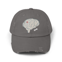 Unisex Distressed Cap with Brain and AVM Design - Perfect for Science Lovers