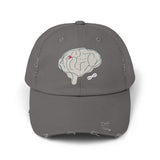 Unisex Distressed Cap with Brain and AVM Design - Perfect for Science Lovers