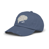 Unisex Distressed Cap with Brain and AVM Design - Perfect for Science Lovers