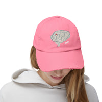 Unisex Distressed Cap with Brain and AVM Design - Perfect for Science Lovers