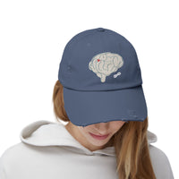 Unisex Distressed Cap with Brain and AVM Design - Perfect for Science Lovers