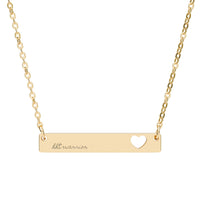 HHT Warrior | Personalized Heart Bar Necklace, Engraved Jewelry, Meaningful Gift for Her, Year End Appeal
