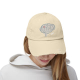 Unisex Distressed Cap with Brain and AVM Design - Perfect for Science Lovers