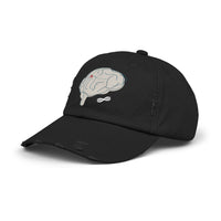 Unisex Distressed Cap with Brain and AVM Design - Perfect for Science Lovers