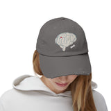 Unisex Distressed Cap with Brain and AVM Design - Perfect for Science Lovers
