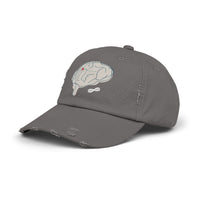 Unisex Distressed Cap with Brain and AVM Design - Perfect for Science Lovers