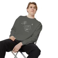 Blueprint for a Cure - AVMs | Garment-Dyed Sweatshirt with Floral Design, Cozy Pullover, Unisex Trendy Apparel, Ideal for Casual