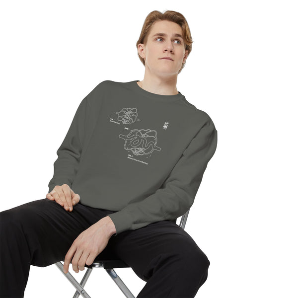 Blueprint for a Cure - AVMs | Garment-Dyed Sweatshirt with Floral Design, Cozy Pullover, Unisex Trendy Apparel, Ideal for Casual