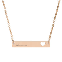 HHT Warrior | Personalized Heart Bar Necklace, Engraved Jewelry, Meaningful Gift for Her, Year End Appeal
