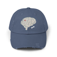 Unisex Distressed Cap with Brain and AVM Design - Perfect for Science Lovers