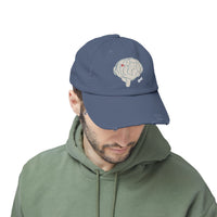 Unisex Distressed Cap with Brain and AVM Design - Perfect for Science Lovers